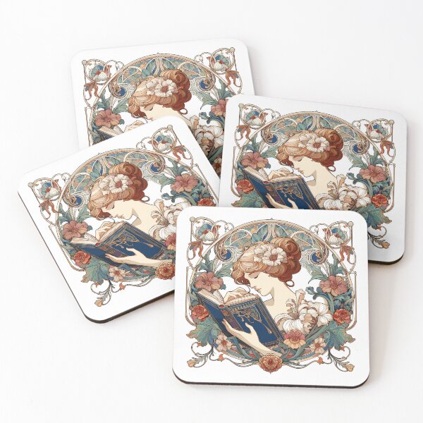 Item preview, woman reading browsing book books gift designed and sold by Pineapple-Tree.