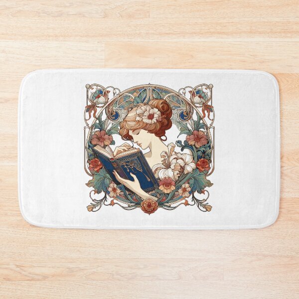 Item preview, woman reading browsing book books gift designed and sold by Pineapple-Tree.