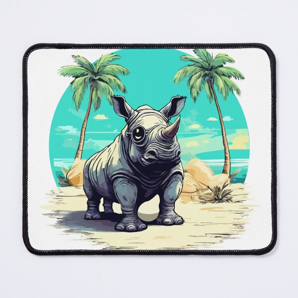 Item preview, Rhinoceros on the beach designed and sold by KagayakuStore.