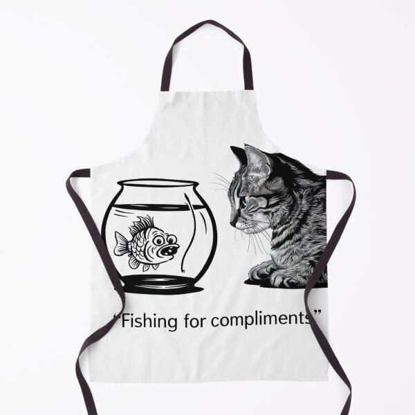 Item preview, Black and white illustration featuring a cat and a fish designed and sold by coolt-sherit.