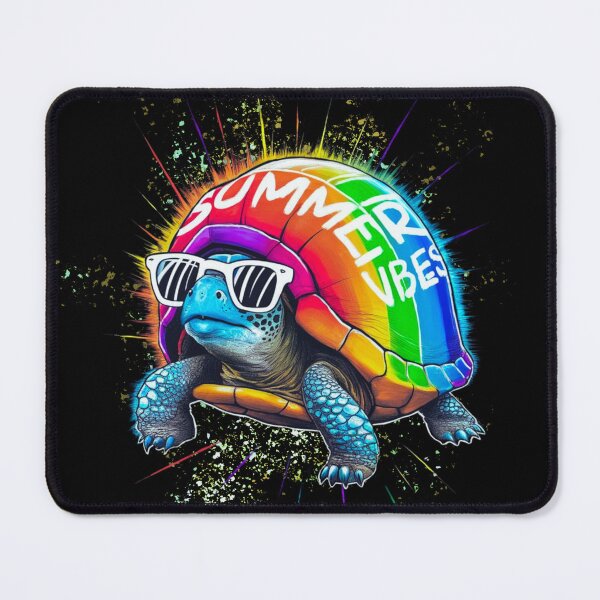 Item preview, Funny summer turtle with glasses and a rainbow shell designed and sold by LeviABI.