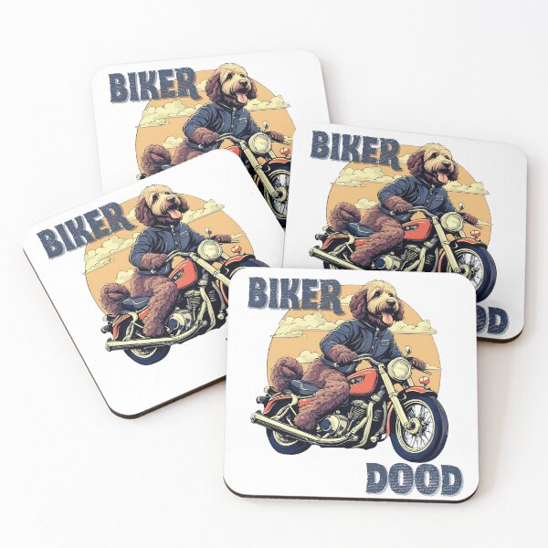 Item preview, BIKER DOOD - Cool Golden Doodle Riding a Motorbike designed and sold by Izzjack.