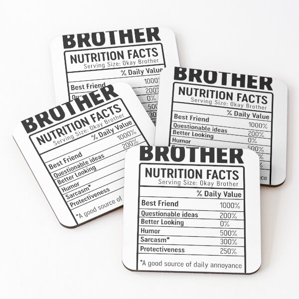 Item preview, Brother Nutrition Facts Favourite Brother Ever Best Family Ever designed and sold by farhanhafeez.