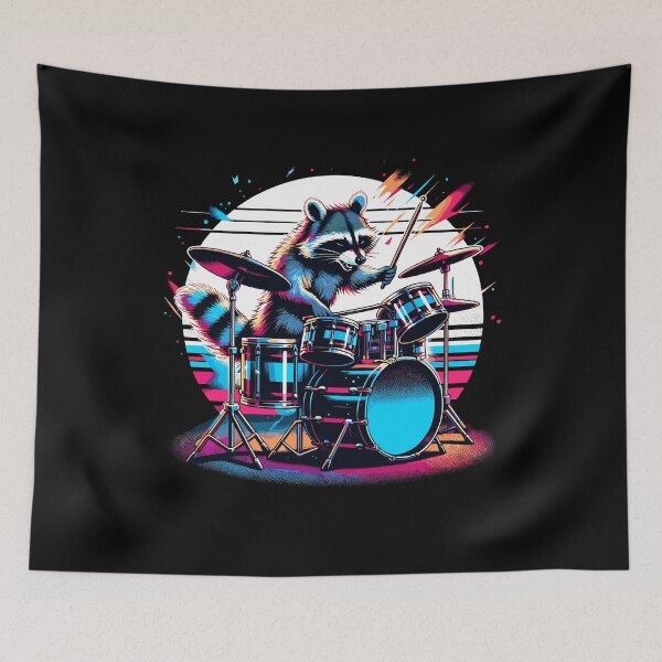 Item preview, Raccoon Playing Drums Teacher Drummer Novelty Funny Drummer designed and sold by KsuAnn.