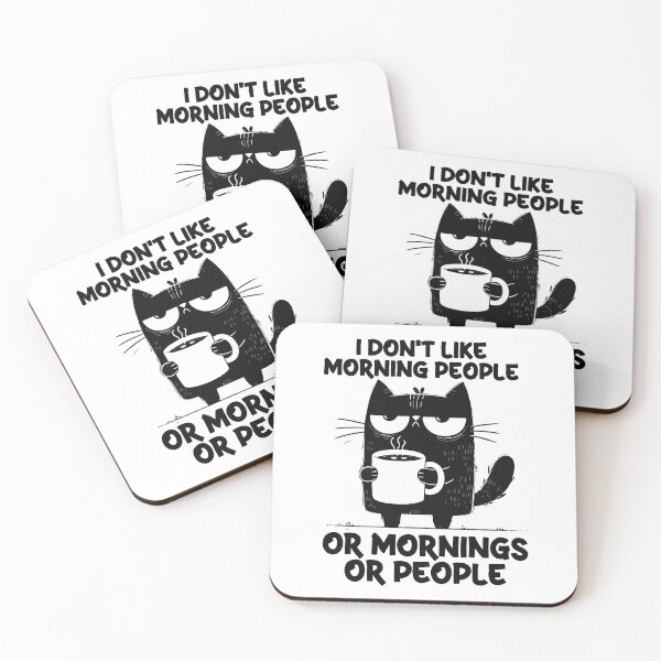 Item preview, I Don’t Like Morning People - Grumpy Cat with Coffee designed and sold by Aredbox.