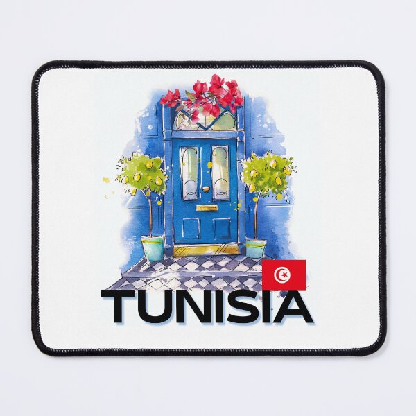 Item preview, Tunisian Blue Door Watercolor Design designed and sold by Dikshant Goyal.