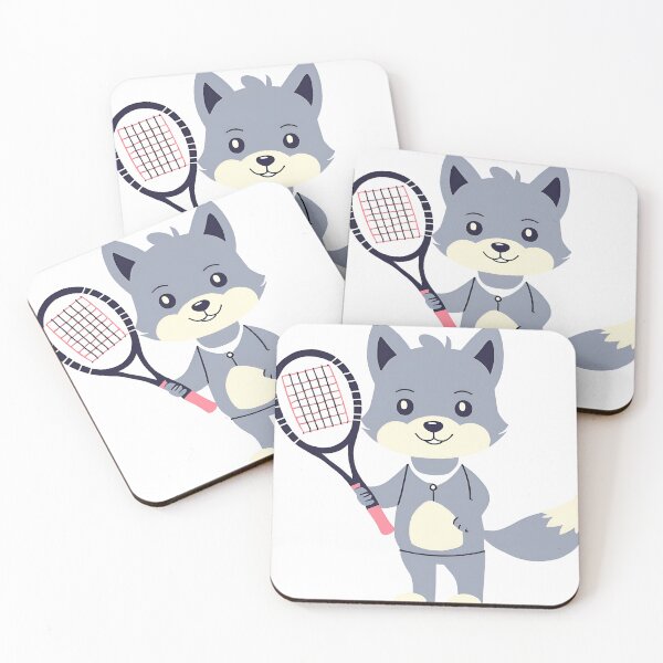 Artikelvorschau, Netter Wolf-Tennisspieler entworfen und verkauft von BigCityTennis.
