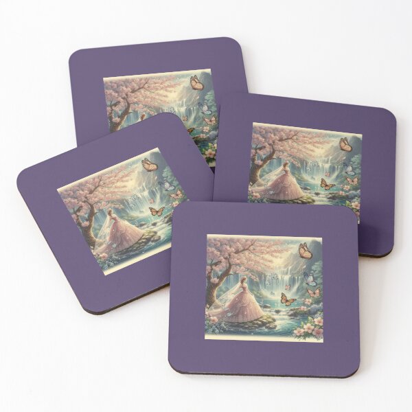 Item preview, Enchanting floral princess immersed in a serene waterfall paradise designed and sold by choder61.