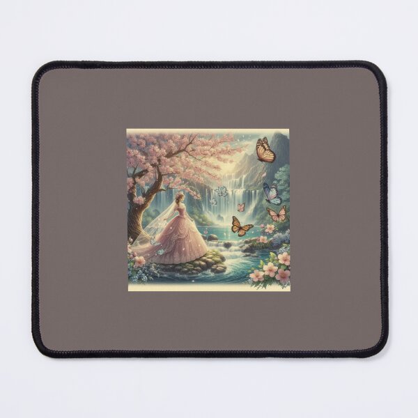 Item preview, Enchanting floral princess immersed in a serene waterfall paradise designed and sold by choder61.