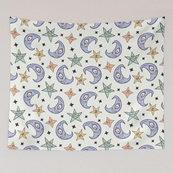 Item preview, Creepy Moon and Stars Pattern Design designed and sold by CreativeDraws42.