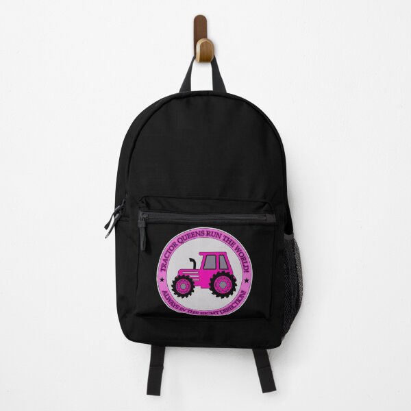 Item preview,  Magenta, pink, feminine, feminist with funny text: "Tractor queens run the world! Always in the right direction!" designed and sold by My-fake-places.
