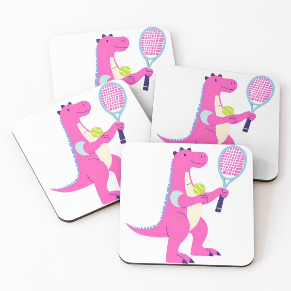 Item preview, Cute Pink Dino Tennis Player  designed and sold by BigCityTennis.