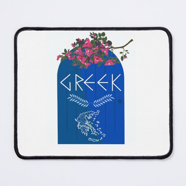 Item preview, Santorini Greece Blue Door with Pink Bougainvillea designed and sold by Dikshant Goyal.