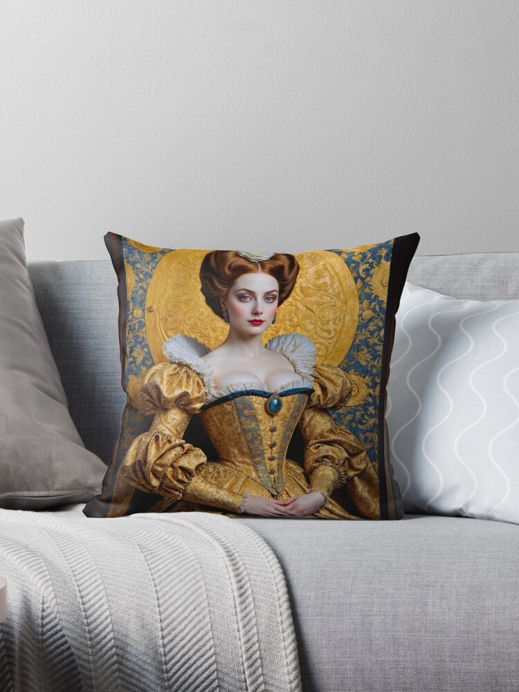 An Elegant Portrait Of The Grand Duchess Anastasia Alexanovina AI Concept Art by Xzendor7 - Her Beauty Defined An Era 4 An Elegant Portrait Of The Grand Duchess Anastasia Alexanovina Gorgeous AI Concept Art by Xzendor7 Decorative Art Print Throw Pillow