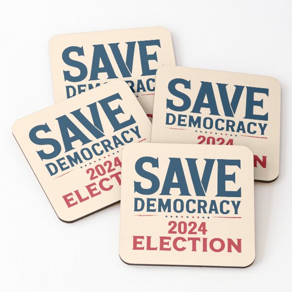 Item preview, Save Democracy 2024 Election - Stand for Your Rights, Powerful Patriotic Design for Civic Engagement, Bold Red and Blue Text with Stars, Perfect for Voting Awareness and Political Participation designed and sold by FEBRICAST.