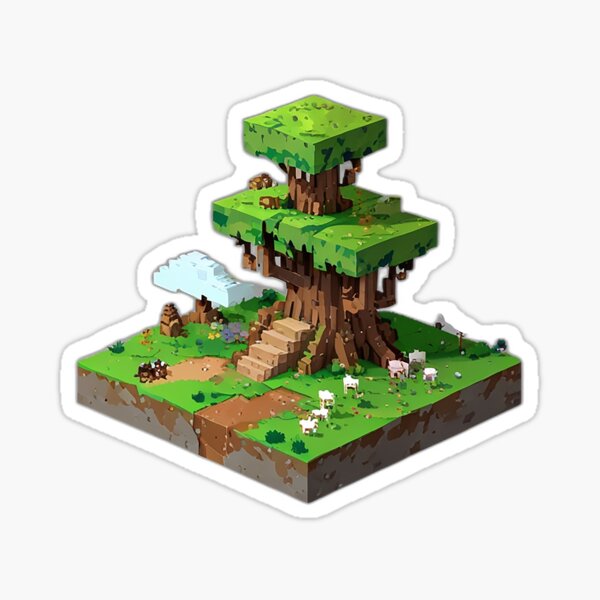Vista previa del artículo con la obra «casa del arbol minecraft», diseñado y vendido por AI-Knight.