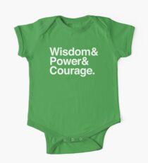 Wisdom & Power & Courage. One Piece - Short Sleeve