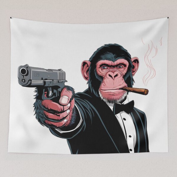 Item preview, Old-school Gangster Chimp  designed and sold by PolygonPinnacle.