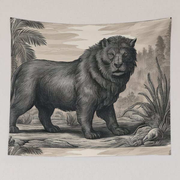 Item preview, Majestic Lion - Vintage Etching Style Illustration designed and sold by vaggleTown.