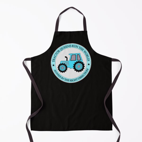 Item preview, Turquoise blue, feminine, feminist with funny text: "Tractor queens run the world! Always in the right direction!" designed and sold by My-fake-places.