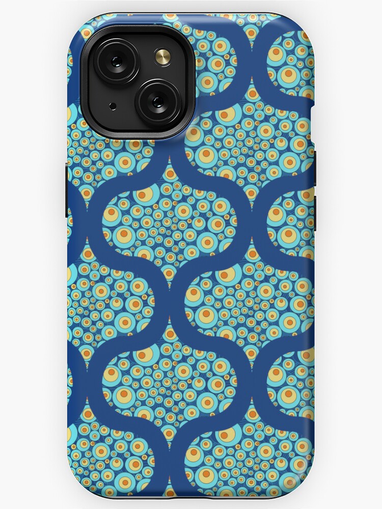 iPhone Case, Starry Night On Sea Doodle Mid Mod Ogee designed and sold by Triplicate Limited