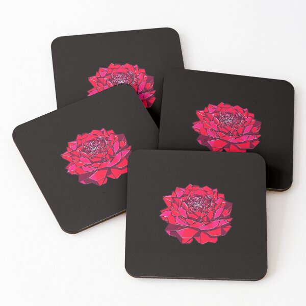 Item preview, Red Geometric Peony Flower designed and sold by SeamPix.
