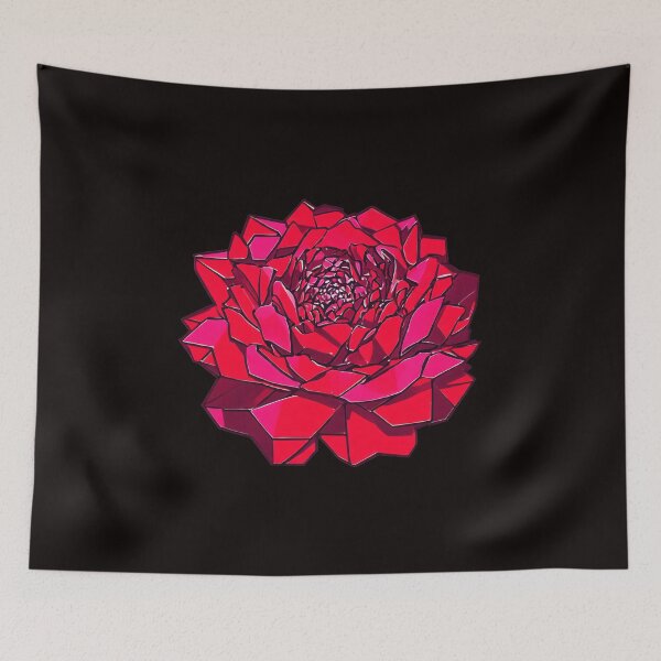 Item preview, Red Geometric Peony Flower designed and sold by SeamPix.