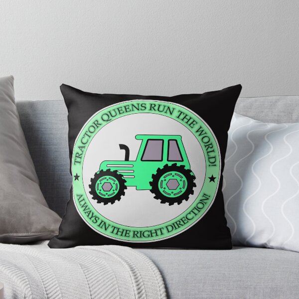 Item preview, Mint green, feminine, feminist with funny text: "Tractor queens run the world! Always in the right direction!" designed and sold by My-fake-places.