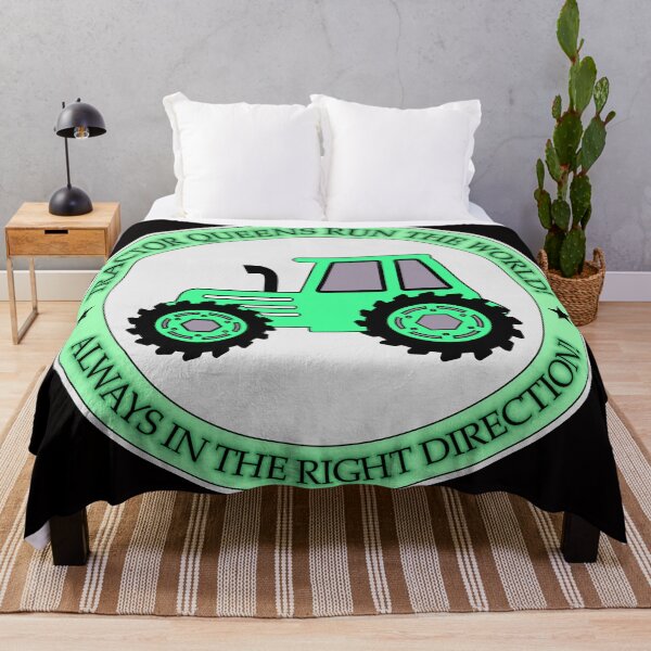 Item preview, Mint green, feminine, feminist with funny text: "Tractor queens run the world! Always in the right direction!" designed and sold by My-fake-places.