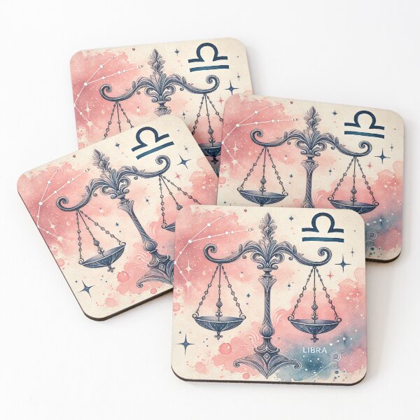 Item preview, Graceful Libra Scales Watercolor Zodiac Constellation Art Print designed and sold by UniqueCraftsnCo.