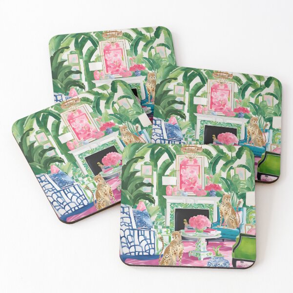 Item preview, Cheetahs in preppy Palm Beach interior designed and sold by SophieClimaArt.