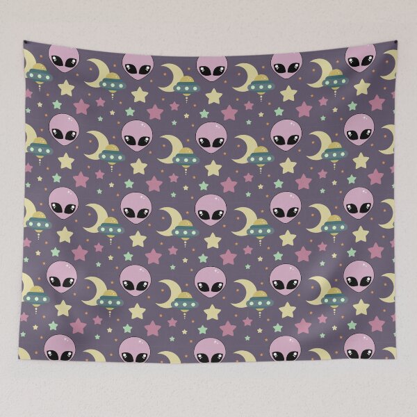 Item preview, Kawaii Alien Pastel Goth Space Pattern designed and sold by sasyall.