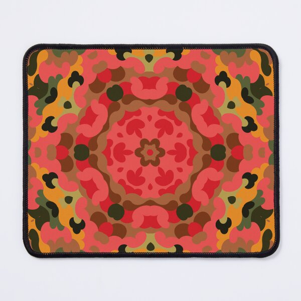 Item preview, Retro Mandala Red Orange and Green designed and sold by WormholeOrbital.