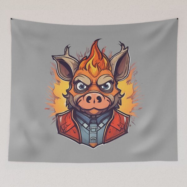 Item preview, Cartoon Fire Pig designed and sold by pUNKnown.