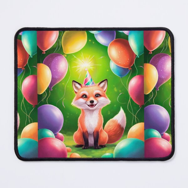 Item preview, Birthday Celebration. Birthday Fox. Adorable fox, birthday balloons, watercolor fox, fox drawing, floral fox designed and sold by FoxVibes.