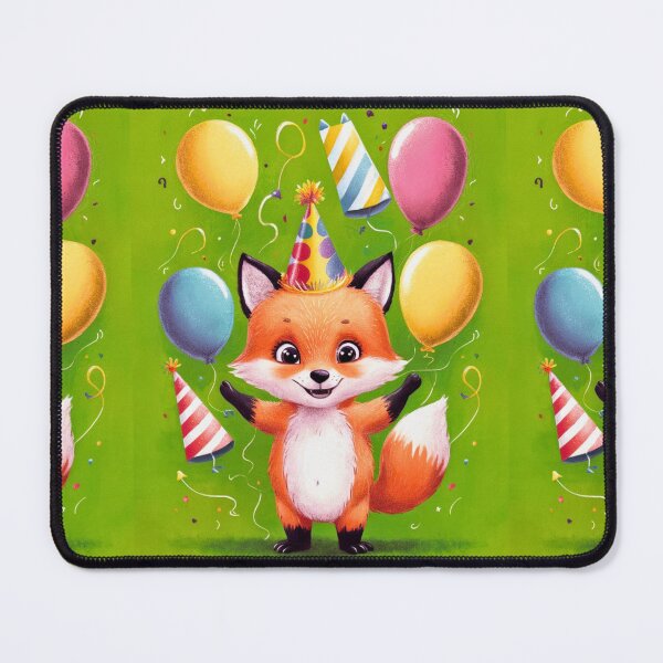 Item preview, Birthday Celebration. Birthday Fox. Adorable fox, birthday balloons, watercolor fox, fox drawing, floral fox designed and sold by FoxVibes.