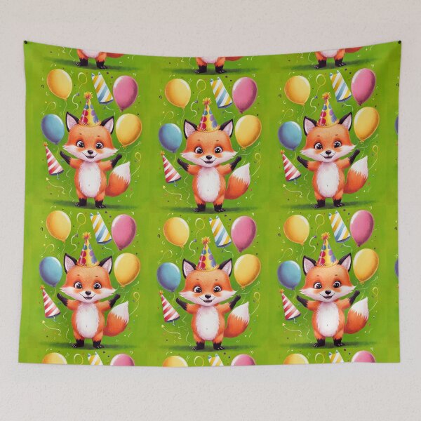 Item preview, Birthday Celebration. Birthday Fox. Adorable fox, birthday balloons, watercolor fox, fox drawing, floral fox designed and sold by FoxVibes.
