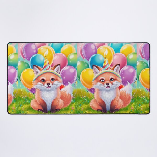 Item preview, Birthday Celebration. Birthday Fox. Adorable fox, birthday balloons, watercolor fox, fox drawing, floral fox designed and sold by FoxVibes.