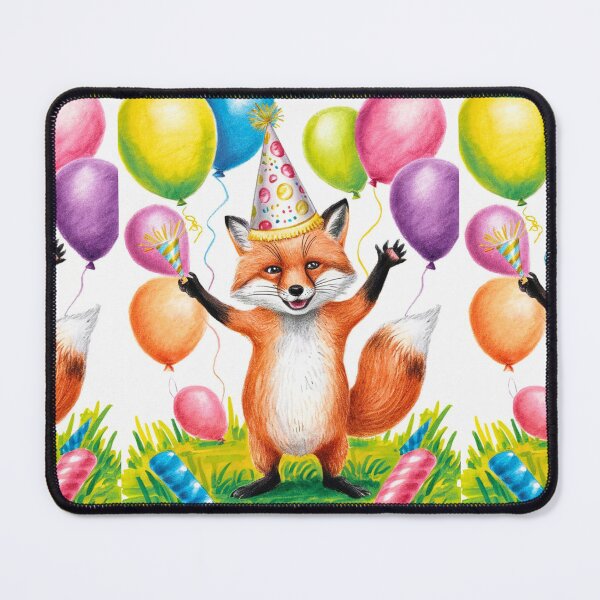 Item preview, Birthday Celebration. Birthday Fox. Adorable fox, birthday balloons, watercolor fox, fox drawing, floral fox designed and sold by FoxVibes.