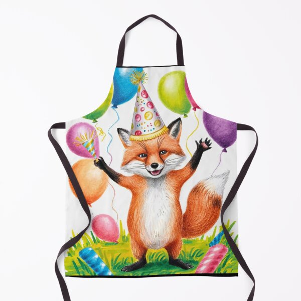 Item preview, Birthday Celebration. Birthday Fox. Adorable fox, birthday balloons, watercolor fox, fox drawing, floral fox designed and sold by FoxVibes.