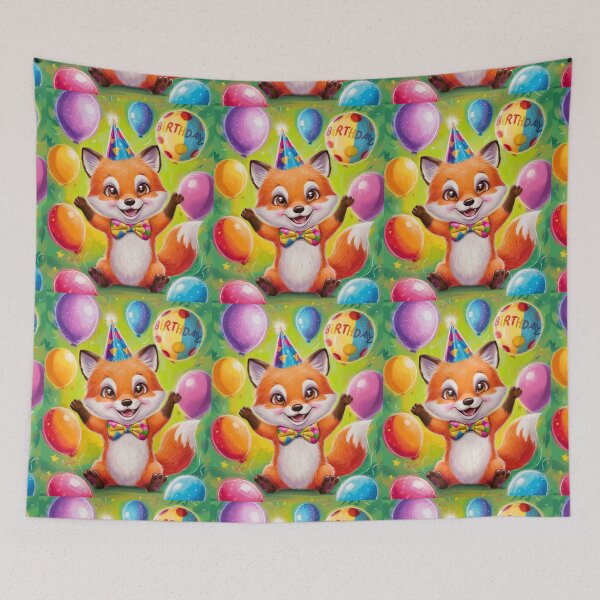 Item preview, Birthday Celebration. Birthday Fox. Adorable fox, birthday balloons, watercolor fox, fox drawing, floral fox designed and sold by FoxVibes.