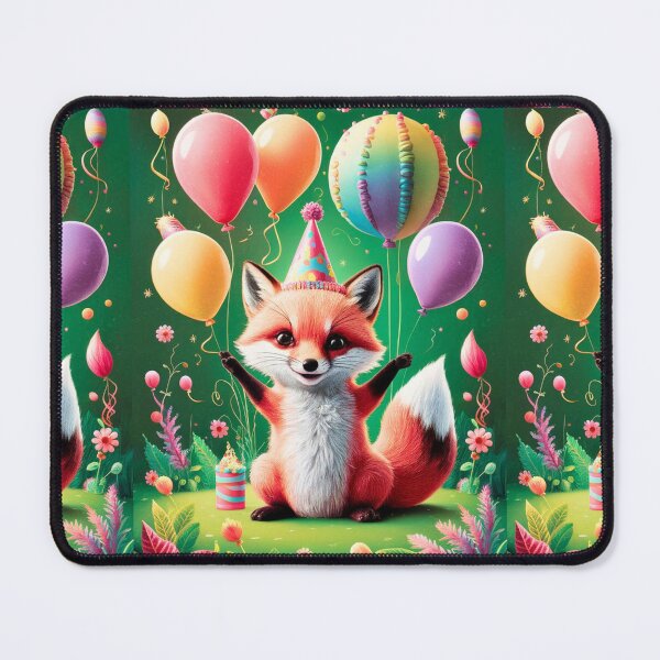 Item preview, Birthday Celebration. Birthday Fox. Adorable fox, birthday balloons, watercolor fox, fox drawing, floral fox designed and sold by FoxVibes.
