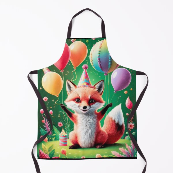 Item preview, Birthday Celebration. Birthday Fox. Adorable fox, birthday balloons, watercolor fox, fox drawing, floral fox designed and sold by FoxVibes.