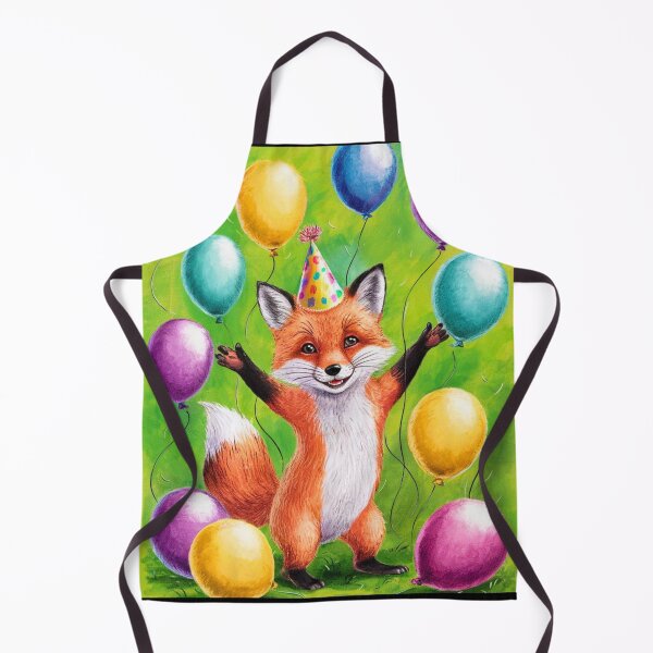 Item preview, Birthday Celebration. Birthday Fox. Adorable fox, birthday balloons, watercolor fox, fox drawing, floral fox designed and sold by FoxVibes.