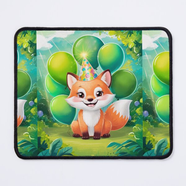 Item preview, Birthday Celebration. Birthday Fox. Adorable fox, birthday balloons, watercolor fox, fox drawing, floral fox designed and sold by FoxVibes.