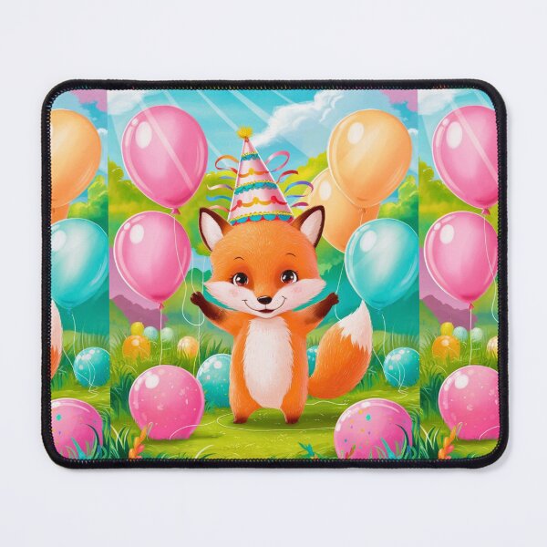 Item preview, Birthday Celebration. Birthday Fox. Adorable fox, birthday balloons, watercolor fox, fox drawing, floral fox designed and sold by FoxVibes.