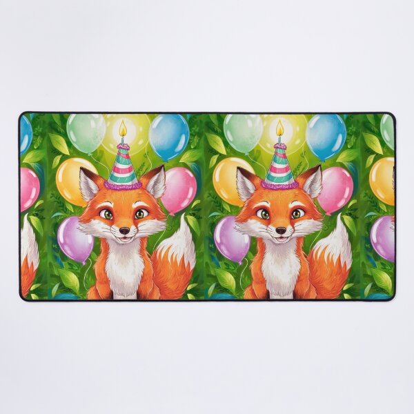 Item preview, Birthday Celebration. Birthday Fox. Adorable fox, birthday balloons, watercolor fox, fox drawing, floral fox designed and sold by FoxVibes.