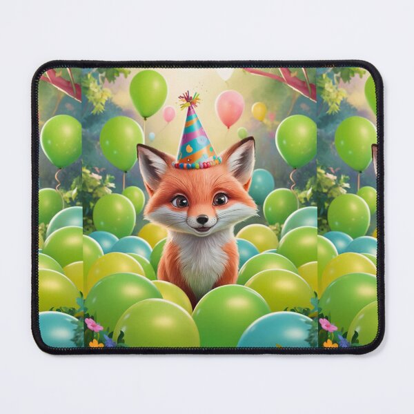 Item preview, Birthday Celebration. Birthday Fox. Adorable fox, birthday balloons, watercolor fox, fox drawing, floral fox designed and sold by FoxVibes.