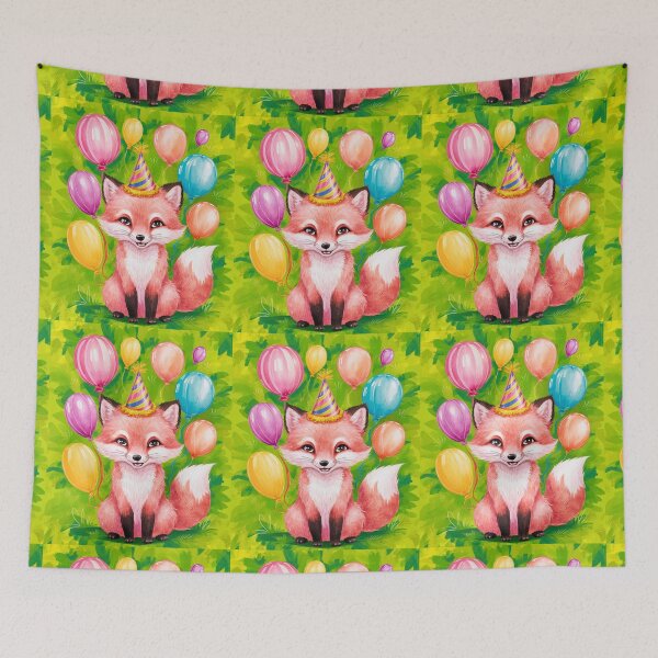 Item preview, Birthday Celebration. Birthday Fox. Adorable fox, birthday balloons, watercolor fox, fox drawing, floral fox designed and sold by FoxVibes.