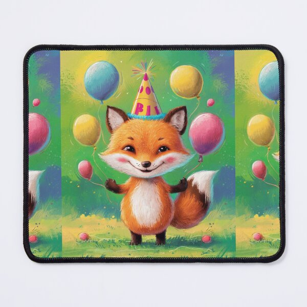 Item preview, Birthday Celebration. Birthday Fox. Adorable fox, birthday balloons, watercolor fox, fox drawing, floral fox designed and sold by FoxVibes.